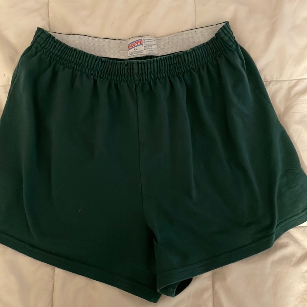 Soffe XL dark green cotton elastic cheer short volleyball short coaches short